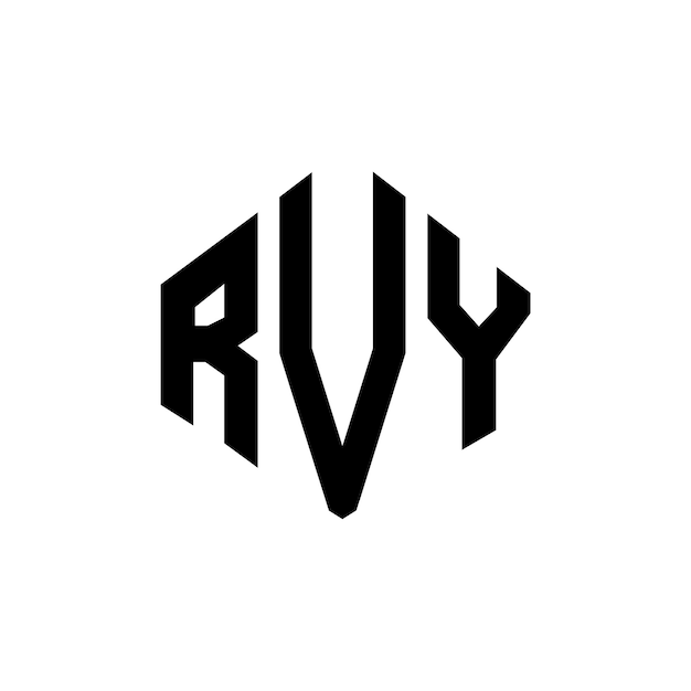 RVY letter logo ontwerp met veelhoek vorm RVY veelhoek en kubus vorm logo ontwerp RVY zeshoek vector logo sjabloon witte en zwarte kleuren RVY monogram bedrijf en vastgoed logo