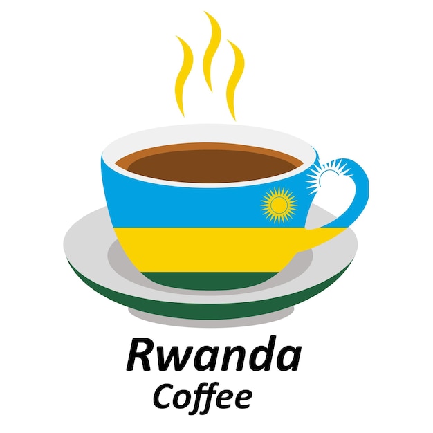 Ruanda cup icon coffeeshop logo illustrazione design