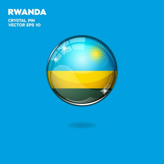 Rwanda Flag 3D Buttons