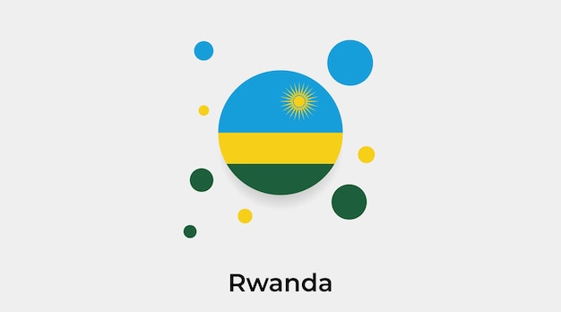 Rwanda flag bubble circle round shape icon vector illustration