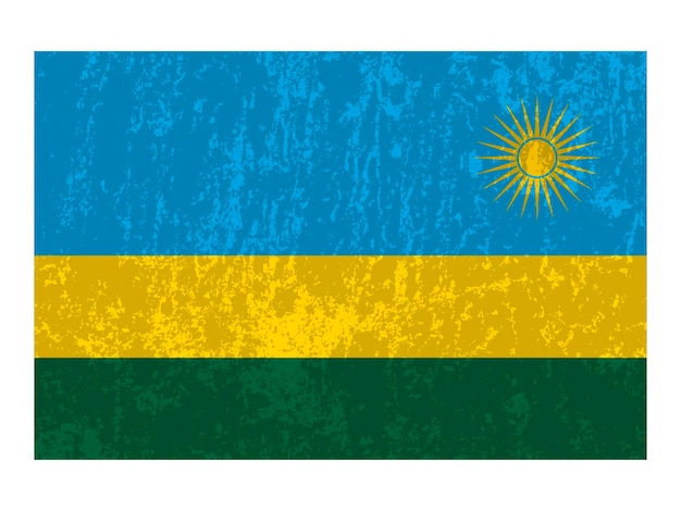 Colori ufficiali della bandiera del ruanda e proporzione illustrazione vettoriale
