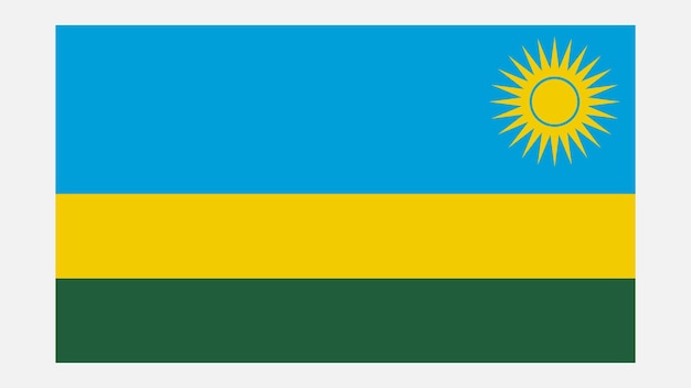 Флаг Руанды с оригинальными цветами