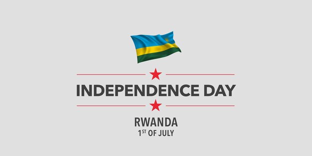 Rwanda happy independence day greeting card, banner