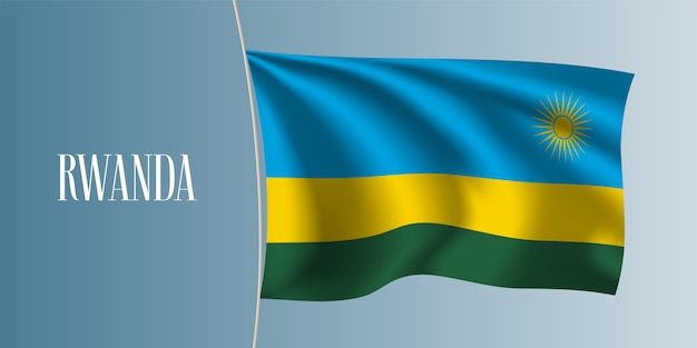 Rwanda waving flag illustration