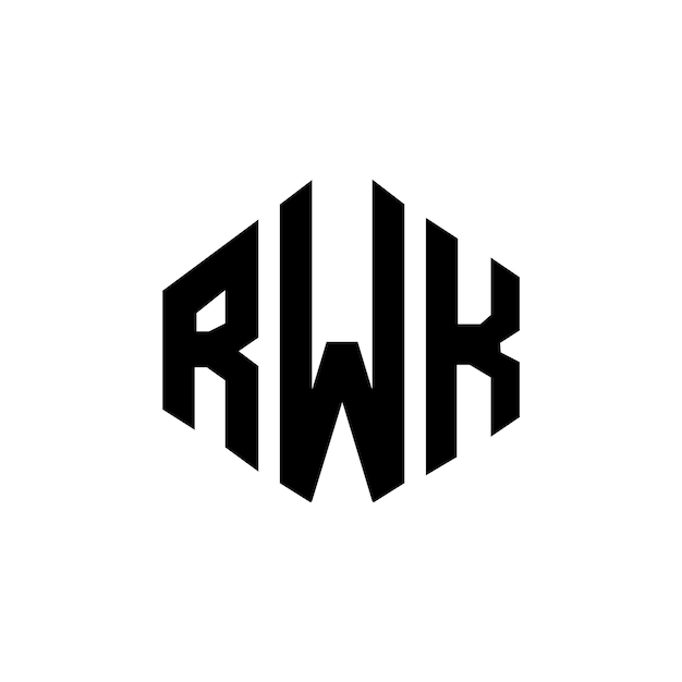Vector rwk letter logo ontwerp met veelhoek vorm rwk veelhoek en kubus vorm logo ontwerp rwk zeshoek vector logo sjabloon witte en zwarte kleuren rwk monogram bedrijf en vastgoed logo