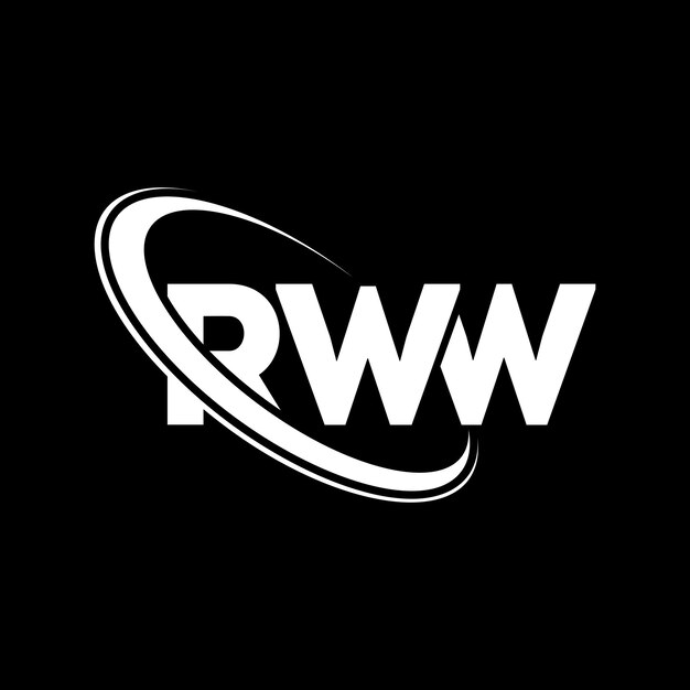 ロゴ RWB ロゴデザイン RWB イニシアル RWB サイクルと大文字のモノグラム ロゴ タイポグラフィー RWB テクノロジービジネスと不動産ブランド