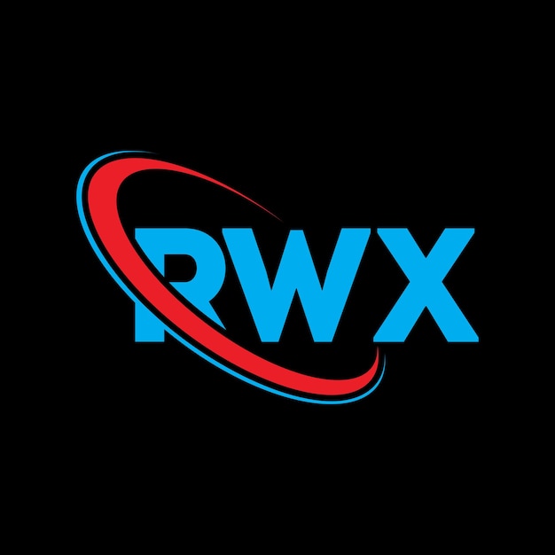 Vector rwx logo rwx brief rwx letter logo ontwerp initialen rwx logotype gekoppeld aan cirkel en hoofdletters monogram logotype rwx typografie voor technologiebedrijf en vastgoedmerk