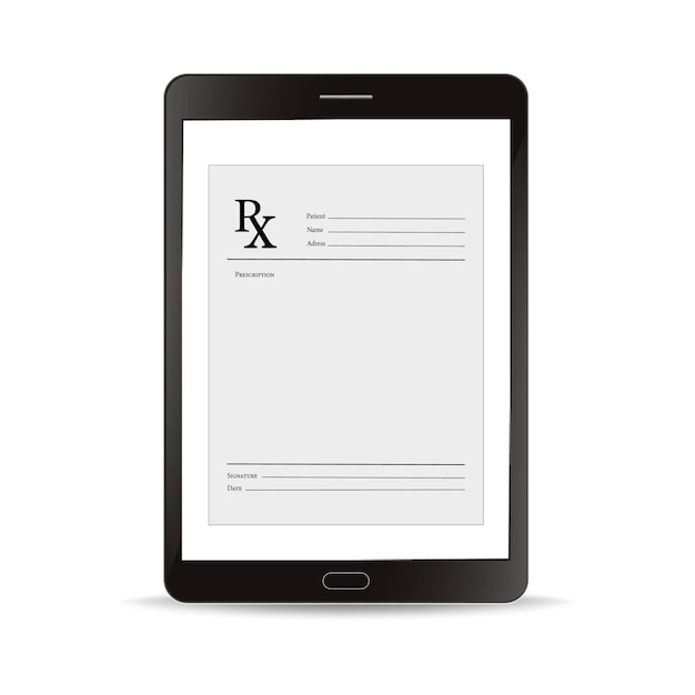 Rx pad template.Healthcare, hospital, and medical diagnostics concept.