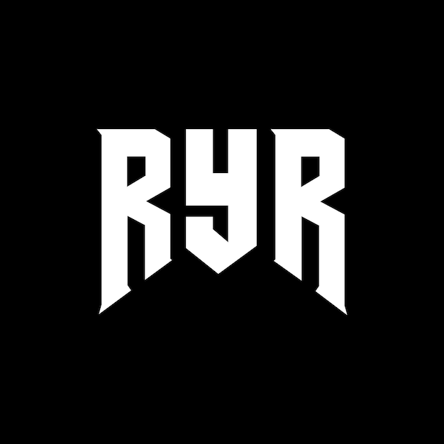 RYR letter logo ontwerp voor technologiebedrijf RYR logo ontwerp zwarte en witte kleurencombinatie RYR Logo RYR vector RYR ontwerp RYR icoon RYR alfabet RYR typografie logo ontwerp