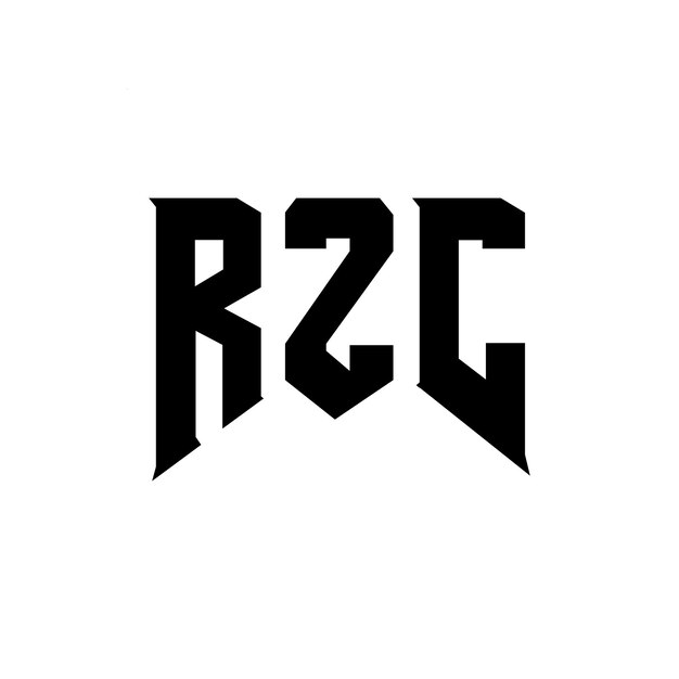 RZC ロゴデザイン 黒と白の色の組み合わせ RZC ベクトル RZC アイコン RZC アルファベット RZC タイポグラフィー ロゴデザイン