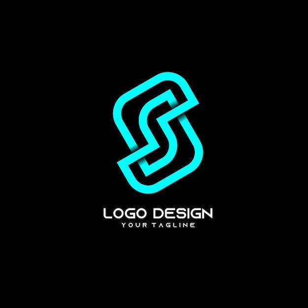 S brief blauw Logo ontwerp Vector
