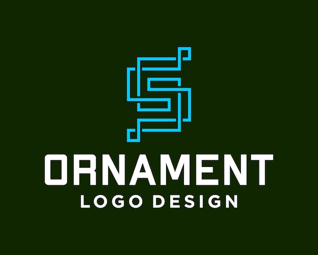 S brief geometrisch ornament logo ontwerp.