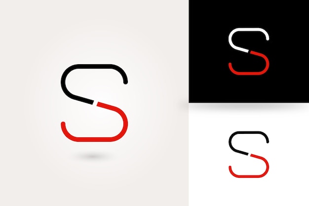 S brief logo en alfabet ontwerpsjabloon