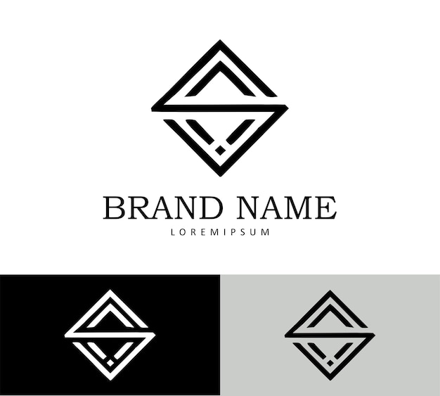 S brief logo ontwerpsjabloon