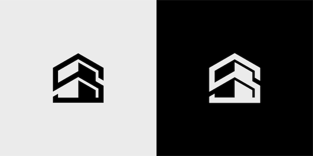 S Building logo for company with unique concept premium vector
