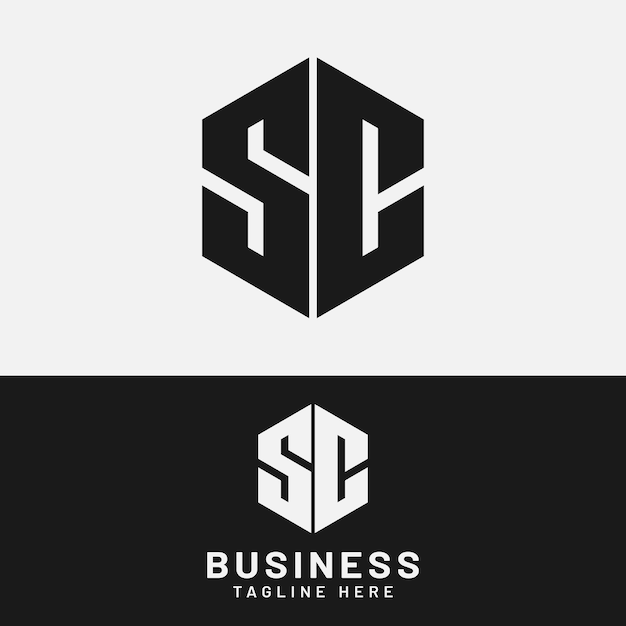 S C SC CS Letter Monogram Initial Logo Design Template