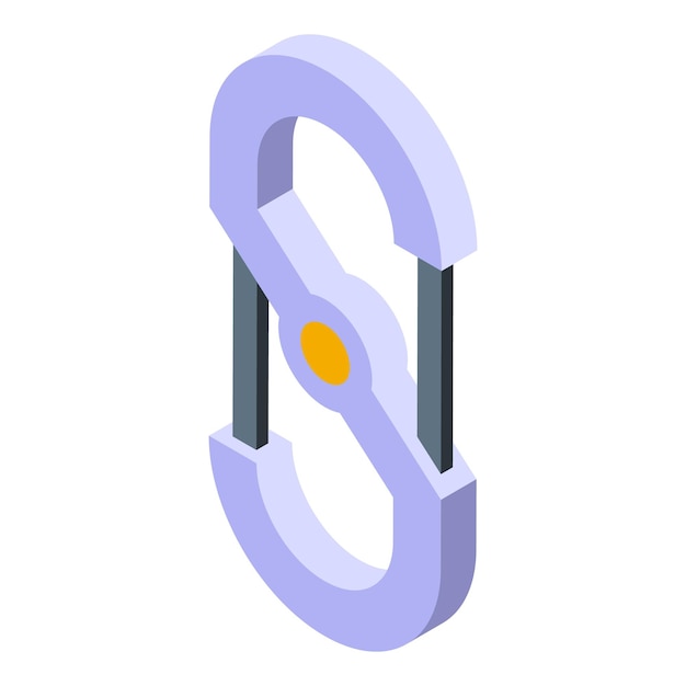 S carbine clips icon isometric vector Clasp snap