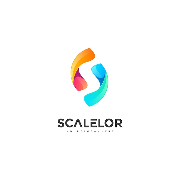 S colorful logo vector illustration Modern style 3D design