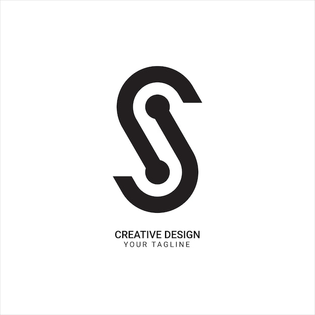 S creative line art icon or symbol minimal dynamic unique initial modern logo design