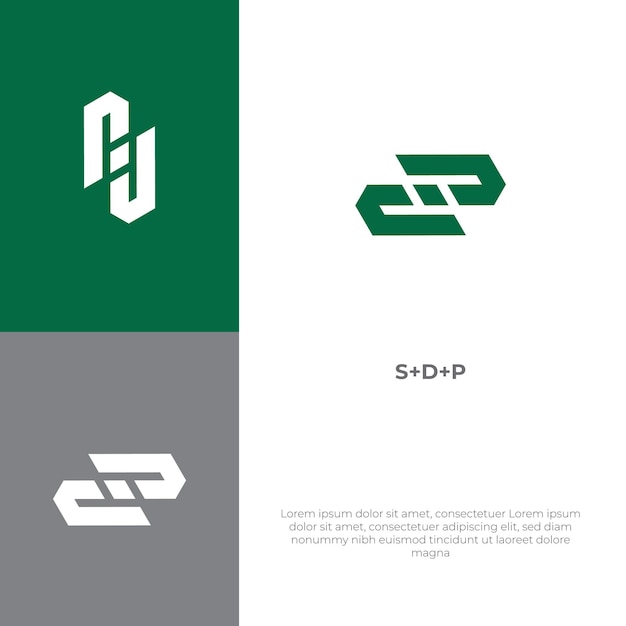 S,D,P brief Logo ontwerp