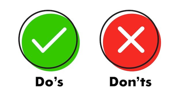 Do's And Don'ts Vector Icon Red Green Illustration