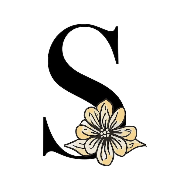 Vector s flower letter