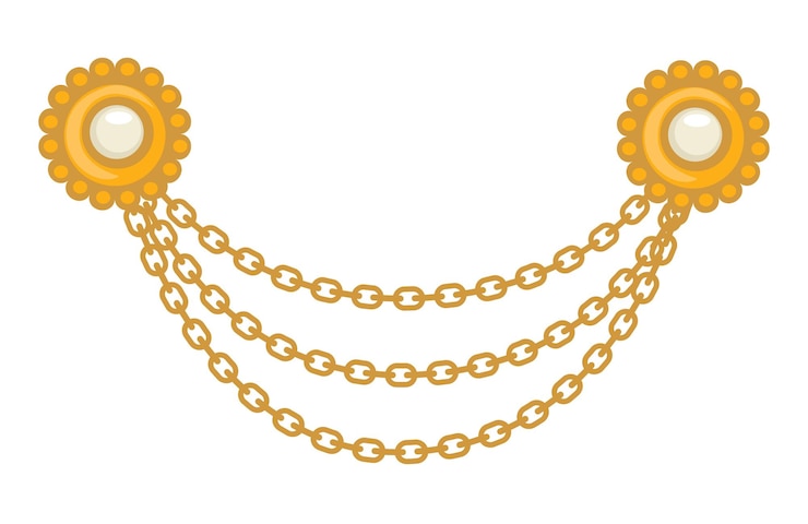 वेक्टर s gold jewelry brooch and chains s accessory