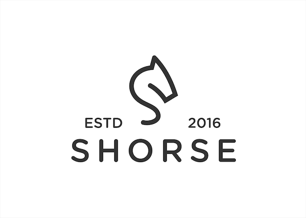 s horse logo design vector illustration