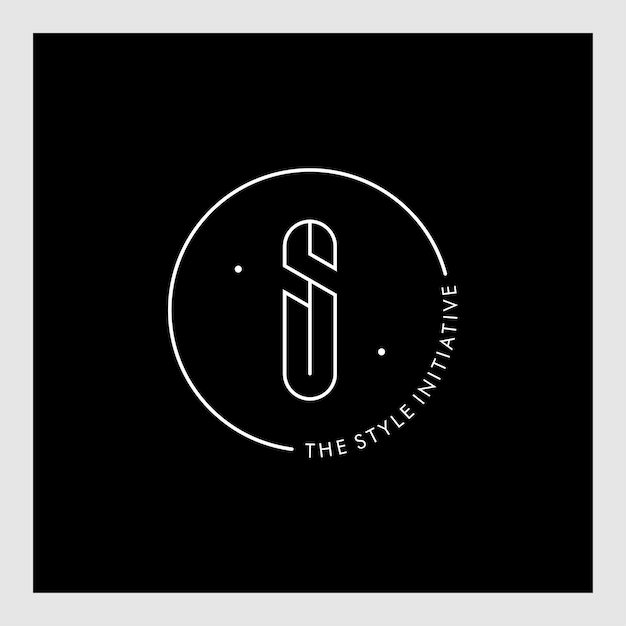 S and I or SI line logo design. Linear minimal stylized emblem. Elegant luxury vector element.