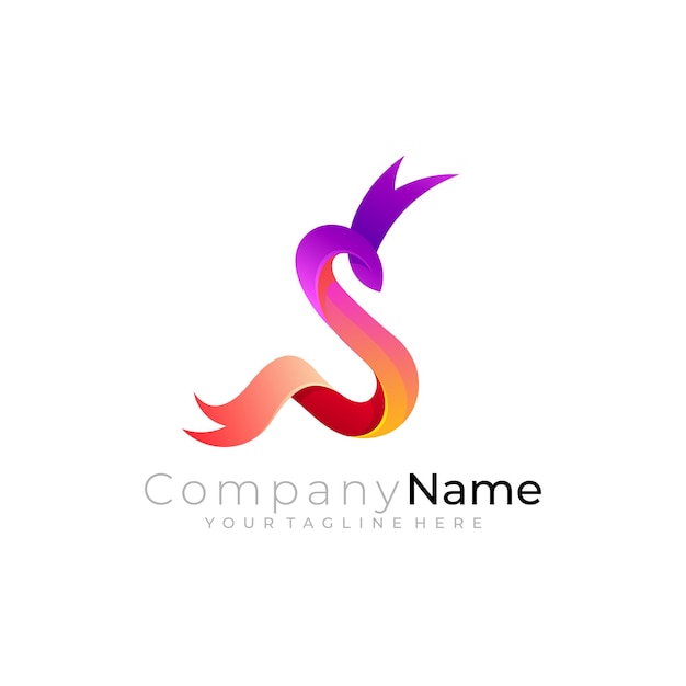 S icon Letter S logo with colorful design template modern style