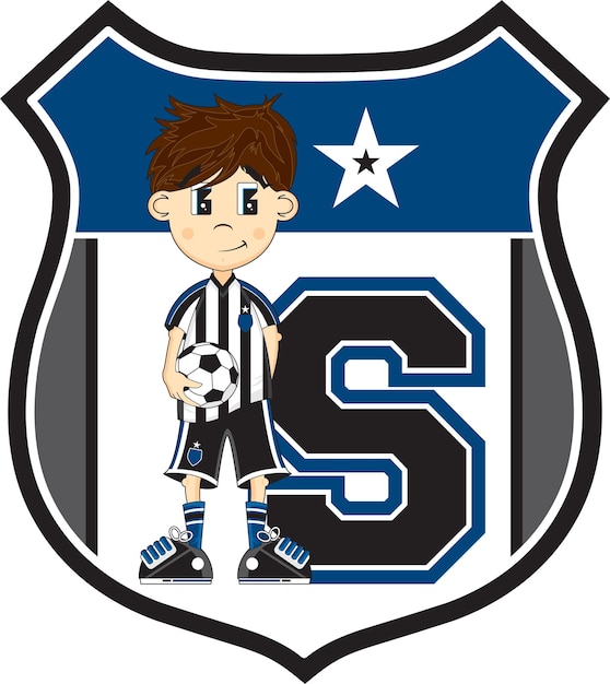 S is for Soccer Player Alphabet Learning Educational Sports Illustration