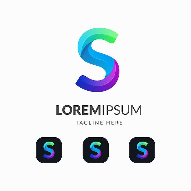s letter colorful logo gradient style design