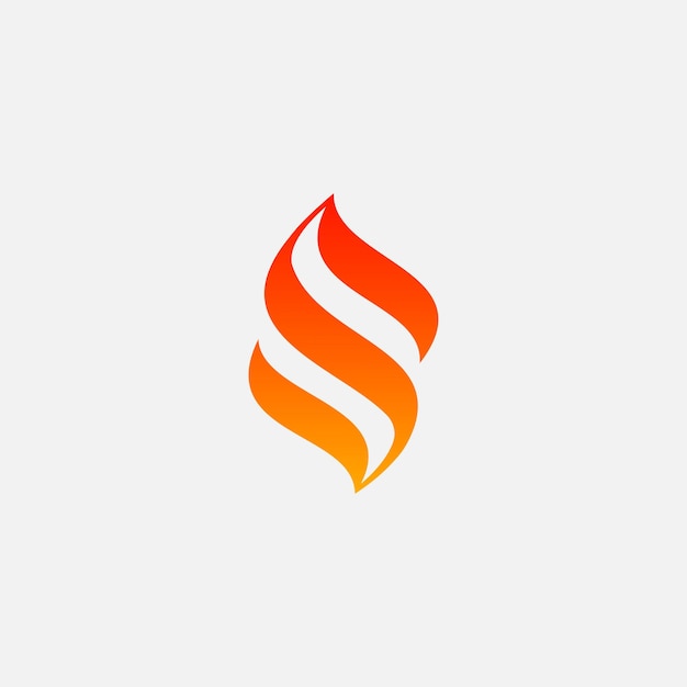S письмо огонь логотип
