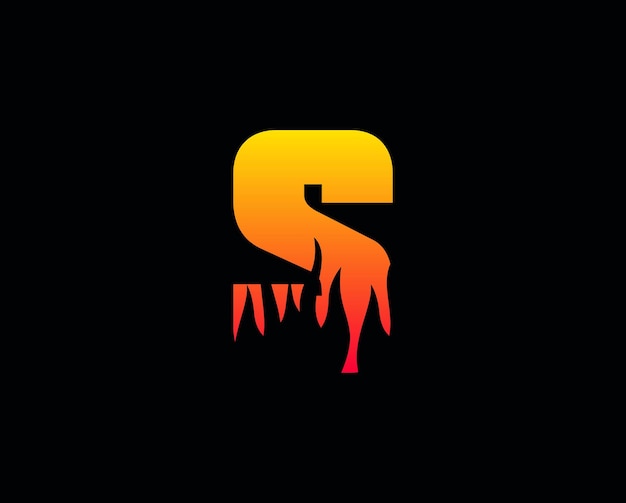 S letter flame logo design fire logo