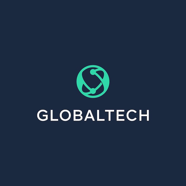 Vector s letter and global tech simple logo design