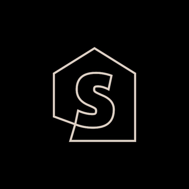 S letter house monogram huis hypotheek architect architectuur logo vector icoon illustratie