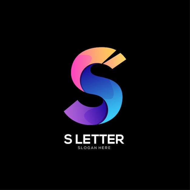 S Letter logo colorful design gradient