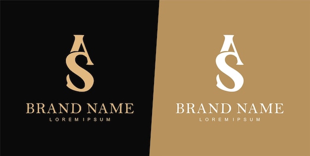 A and s letter logo design template