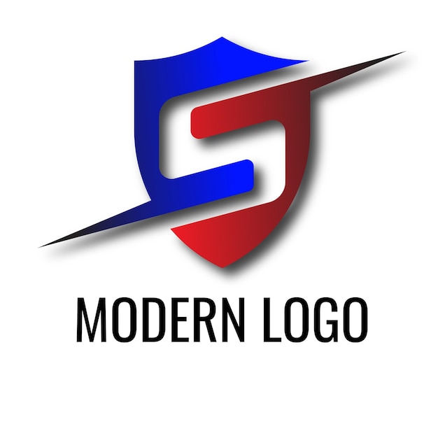 S letter logo design with blue and red color combination