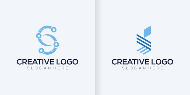 S letter logo icon design template elements collection