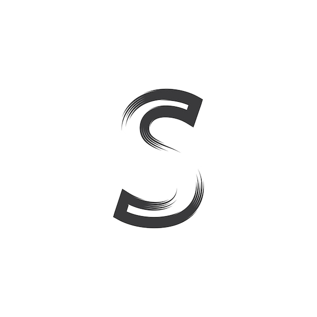 S letter logo icon flat design vector