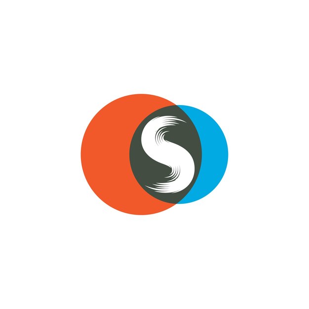 S letter logo icon flat design vector