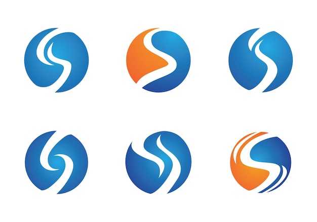 S письмо логотип, элемент шаблона дизайна значок тома