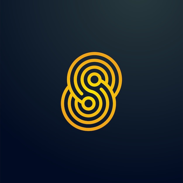 Vector s letter microchip elektronisch systeem spiral line logo