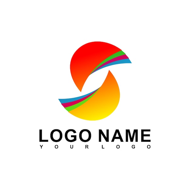 Vector s letter name logo color gradation