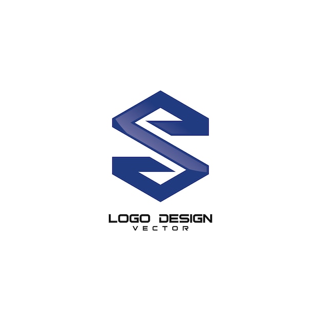 Sの手紙シンプルなロゴデザインベクトル