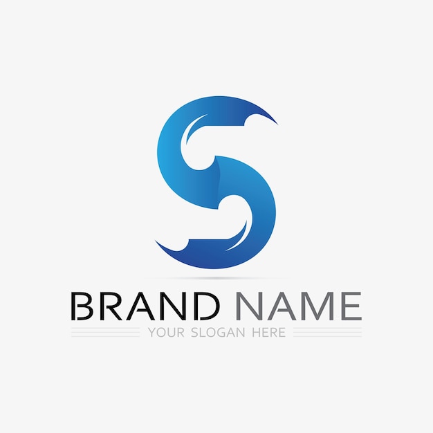 S logo font and S letter logo design vector grahic