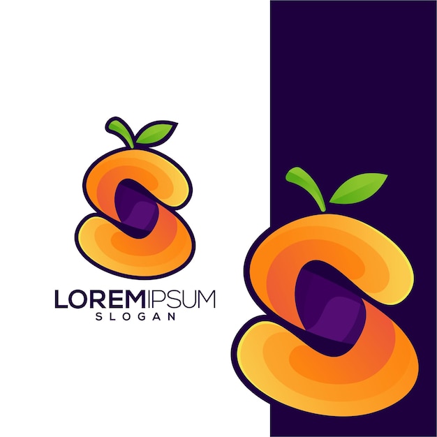 S orange colorfull logo vector