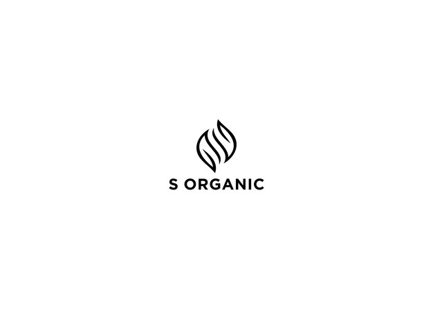 s organic logo design vector illustration