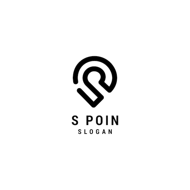 Шаблон логотипа S point премиум вектор